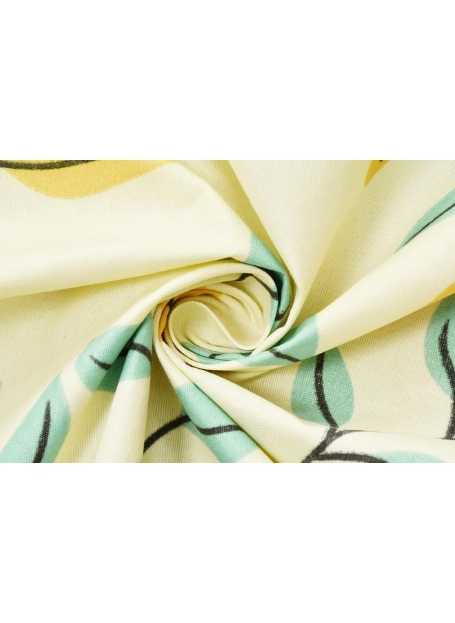 BSB HOME 100% Cotton 160 TC Small Leaf Printed Double Bedsheets with 2 King Size Pillow Cover, (90X90 Inches, 7 x 7.5 Feet, Color- Pista and Green)| TC - 220