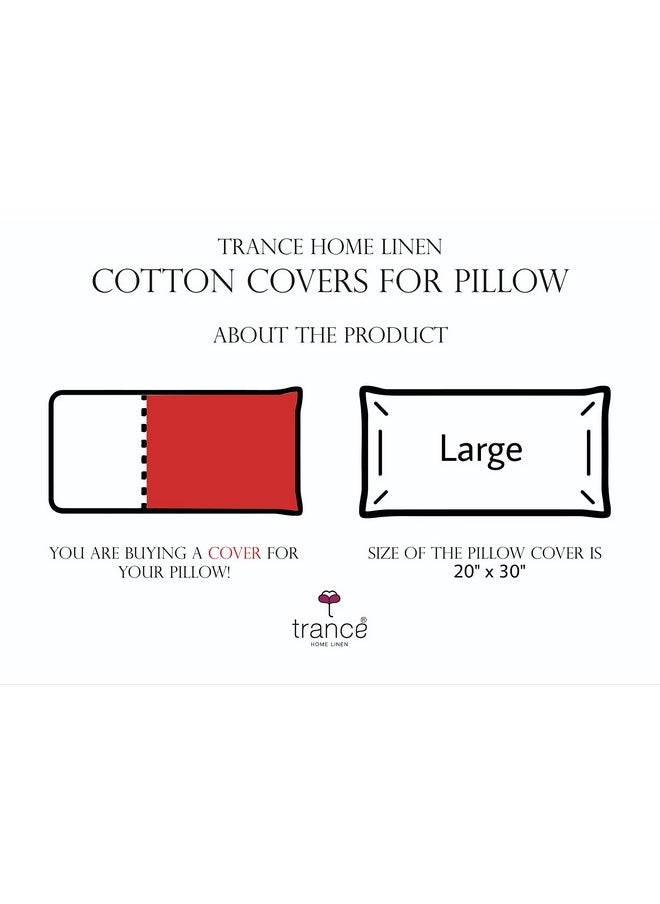 Trance Home Linen 200 TC Cotton Large Size 20x30 inch Satin Stripe Pillow Covers | Pillow Cases | Set of 2 Piece Pillow Covers only |Large Size (Deep Wine, 20 X 30 inch)