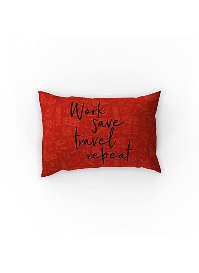 MyRoom Cotton Quotes and Character Pillow Covers (Red) -Set of 2, 210 GSM