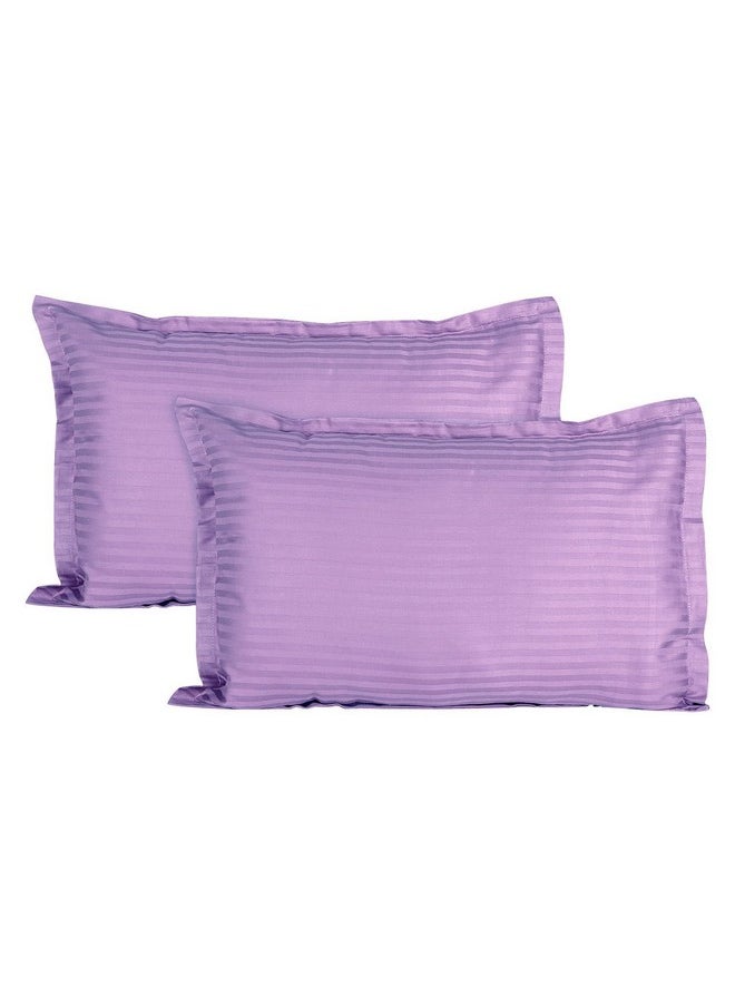 Trance Home Linen 200 TC Cotton Large Size 20x30 inch Satin Stripe Pillow Covers | Pillow Cases | Set of 2 Piece Pillow Covers only |Large Size (Lilac Purple, 20 X 30 inch)