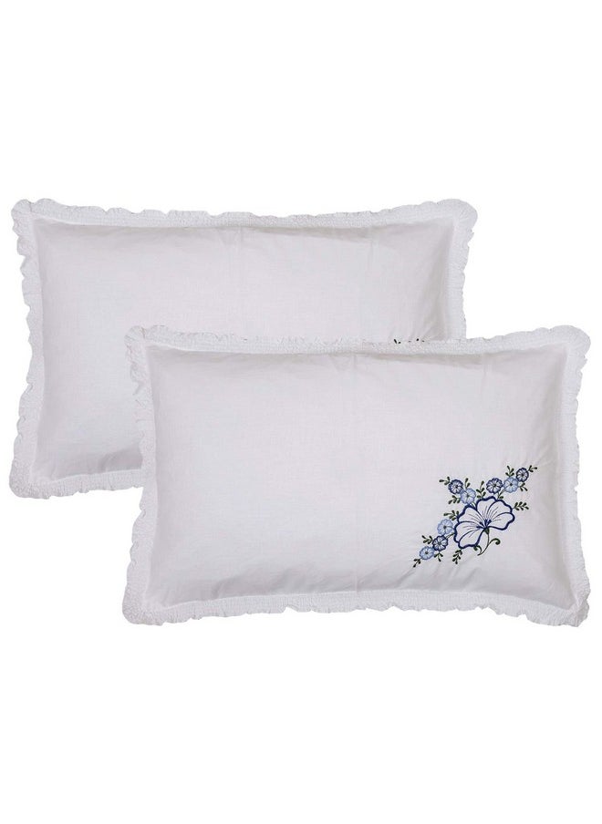 Kuber Industries Embroided Design 2 Piece Cotton Pillow Cover Set-17