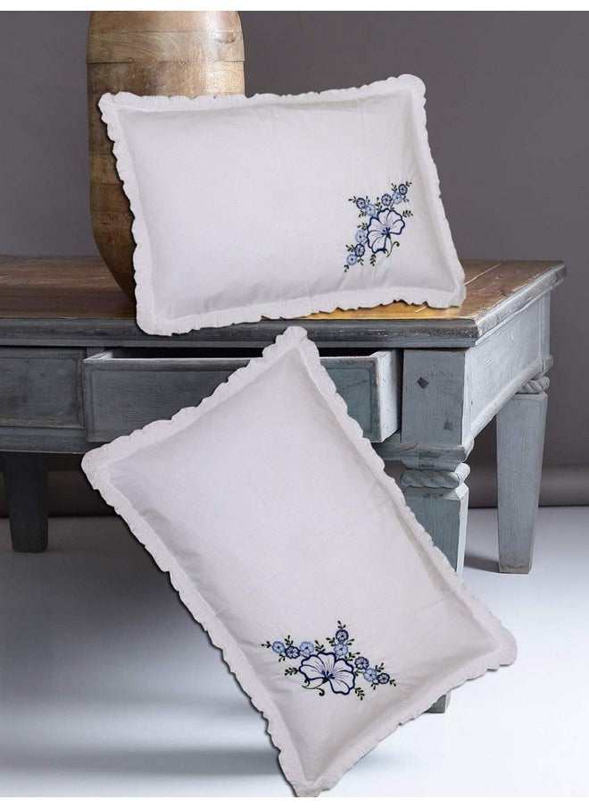 Kuber Industries Embroided Design 2 Piece Cotton Pillow Cover Set-17