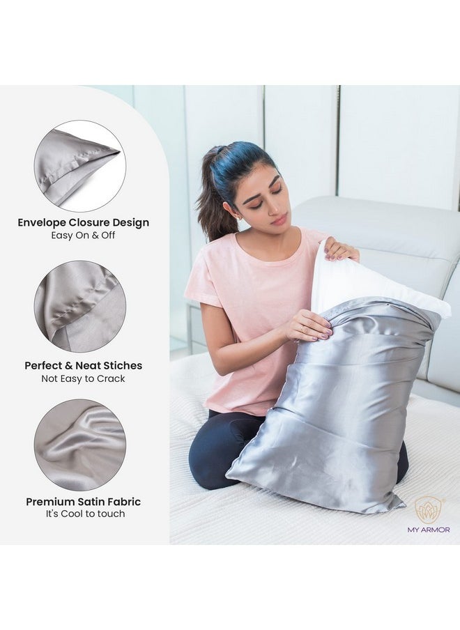 MY ARMOR Premium Satin Pillow Covers for Hair and Skin for Women, 18