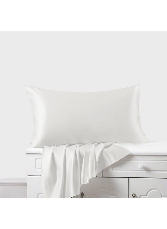 LINENWALAS Solid Cotton 400 TC Pillow Cover, Set of 2 Pillowcovers in White, Standard Size Pillowcase, Pillow Covers with Envelope Closure (17x27 Inch, White)