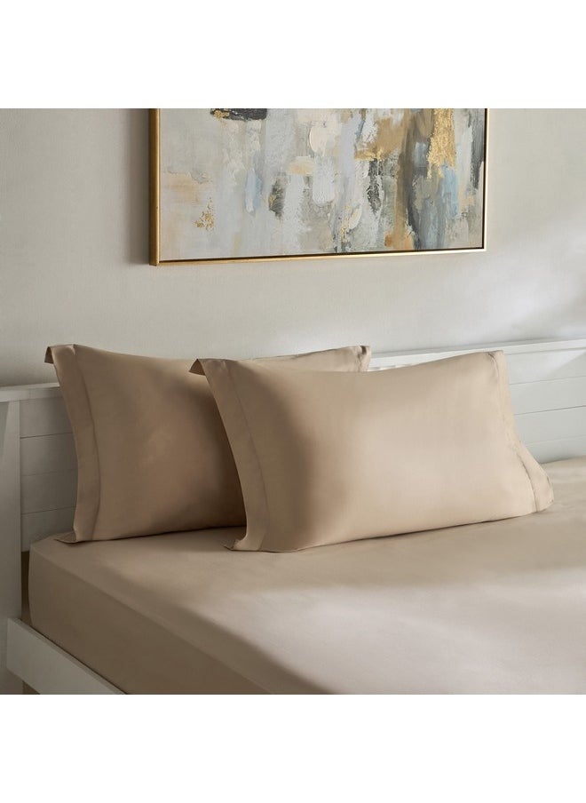 Opulent Luxe 2-Pieces Solid Cotton Pillowcase Set 50 x 75 cm