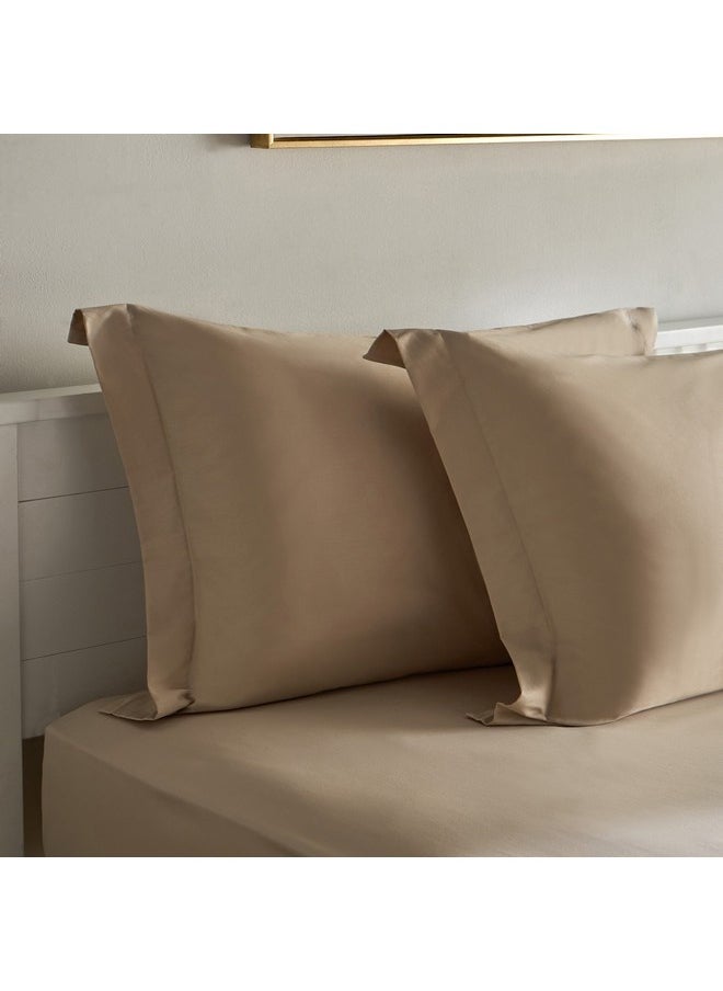 Opulent Luxe 2-Pieces Solid Cotton Pillowcase Set 50 x 75 cm