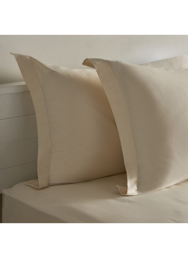 Opulent Luxe 2-Pieces Cotton Solid Pillowcase Set 75 x 50 x 5 cm