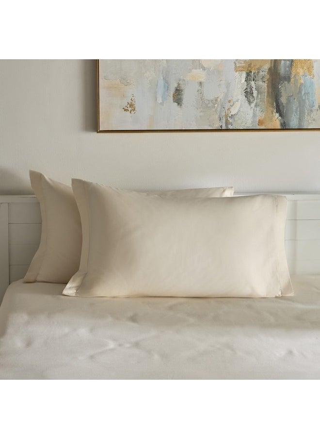 Opulent Luxe 2-Pieces Cotton Solid Pillowcase Set 75 x 50 x 5 cm