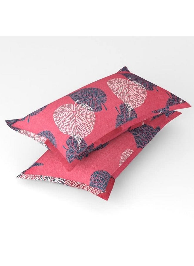 BSB HOME 120 TC Double Floral Printed Bedsheet with 2 Pillow Covers | 110 GSM Soft Brushed Microfiber - Breathable & Wrinkle Free - (86 X 88 Inch, Pink & Grey)