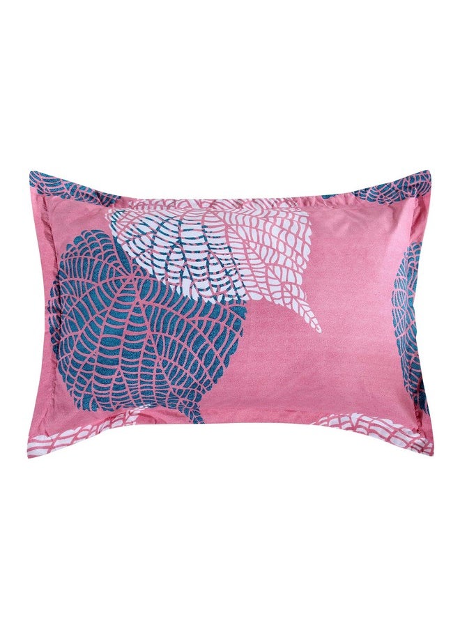 BSB HOME® 100% Cotton 160 TC Big Flower Printed Single Bedsheets with 1 King Size Pillow Cover, (60X90 Inches, 4 X 6 Feet, Pink,White & Blue)