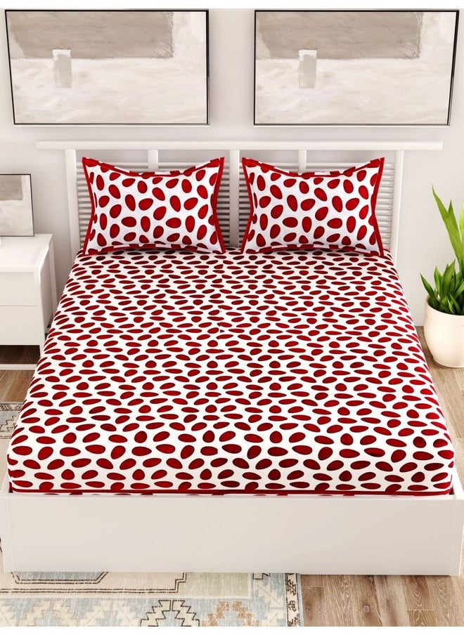 Polka Dots Printed Double bedsheet with 2 Attractive Pillow Cover