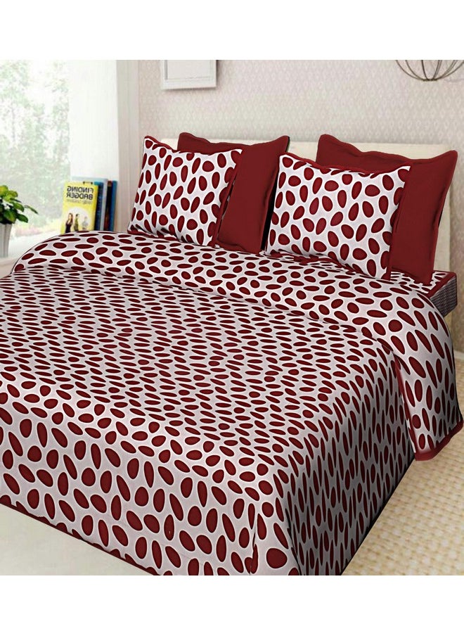 Polka Dots Printed Double bedsheet with 2 Attractive Pillow Cover