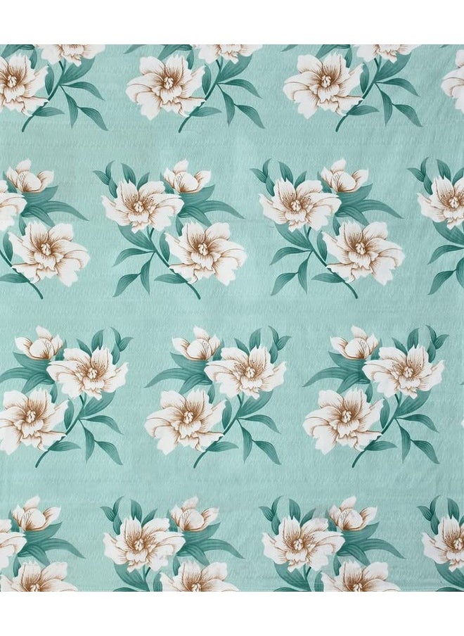 BSB HOME 144 TC Double Floral Bedsheet with 2 Pillow Covers | 120 GSM Soft Brushed Microfiber - Breathable & Wrinkle Free - (88 X 90 Inch, Green & Beige)