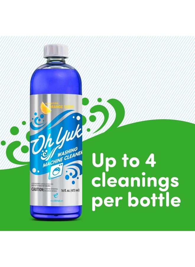 Oh Yuk Washing Machine Cleaner for All Washers (Top Load, Front Load, HE and Non-HE), Natural Citrus Fragrance, Four Cleanings Per Bottle, Septic Safe, 16 Fl Oz