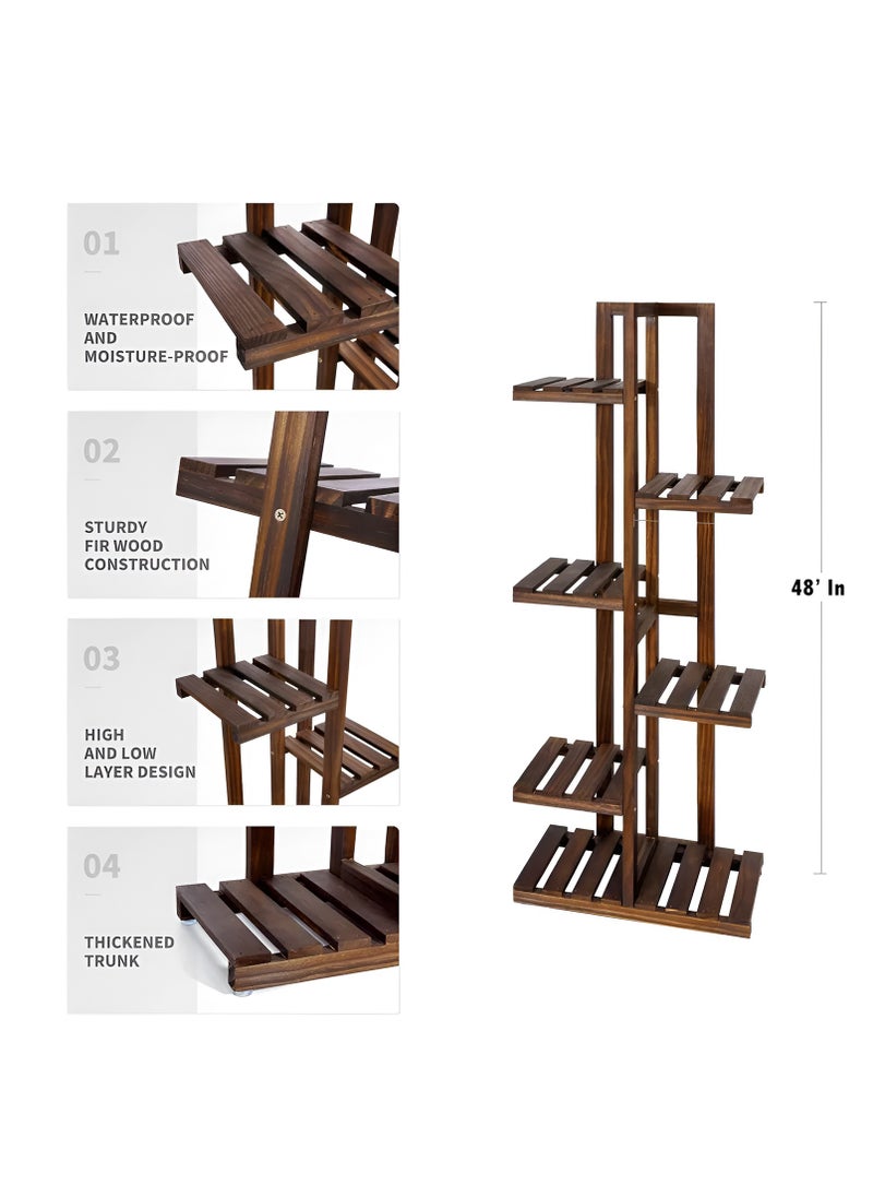 5-Tier Flower Stand, Bamboo Flowers Pots Stand Wooden Plant Stand Bonsai Display Storage Rack