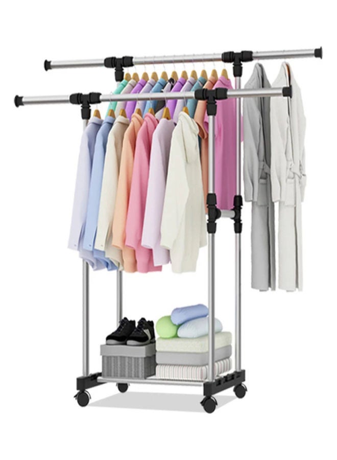 Metal Clothes Hanger Rack Silver