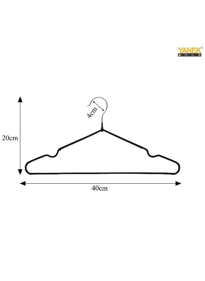 Metal Hangers For Shirt Coat Trousers Strong Anti Slip And Space Saving Rubber Coated 40 Cm Black 40cm