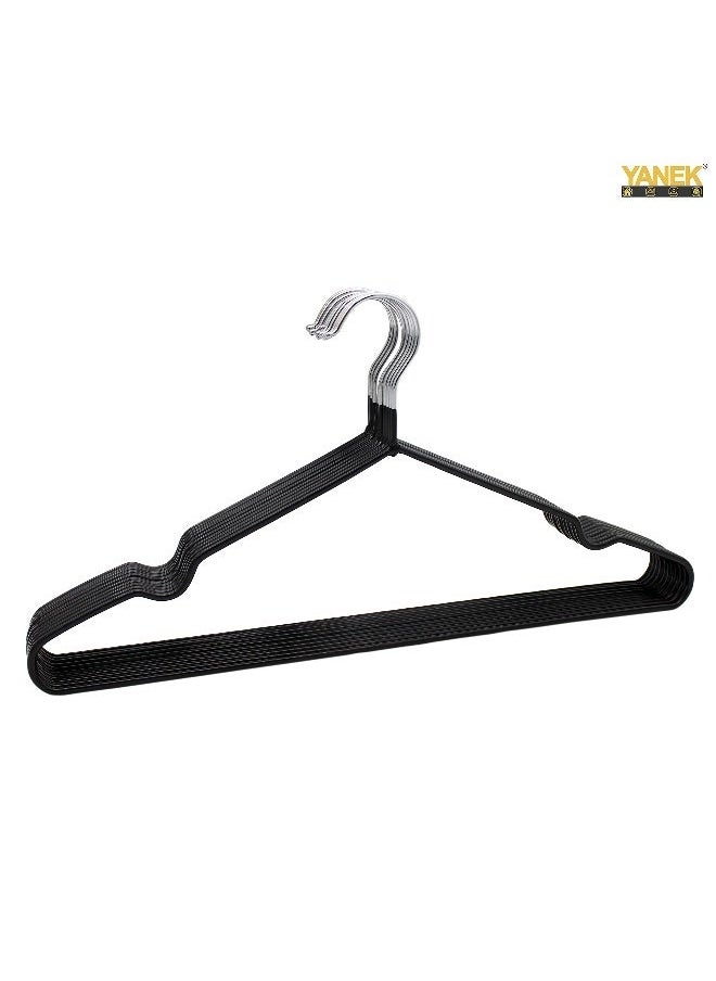 Metal Hangers For Shirt Coat Trousers Strong Anti Slip And Space Saving Rubber Coated 40 Cm Black 40cm