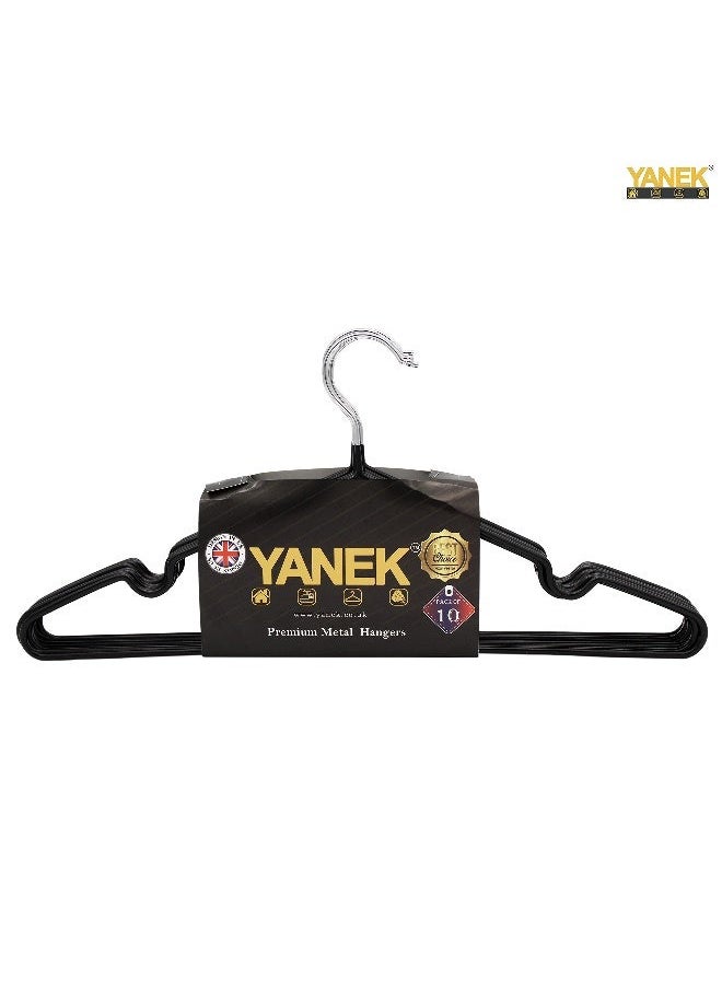 Metal Hangers For Shirt Coat Trousers Strong Anti Slip And Space Saving Rubber Coated 40 Cm Black 40cm