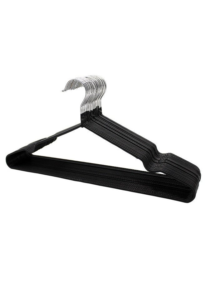 Metal Hangers For Shirt Coat Trousers Strong Anti Slip And Space Saving Rubber Coated 40 Cm Black 40cm