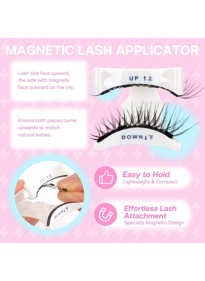 Magnetic Eyelashes Natural Look Magnetic Lashes With Applicator Reusable Magnetic Eyelashes Kit Without Eyeliner No Glue Needed Magnetic False Eyelashes For All Day Comfort (Yc02)