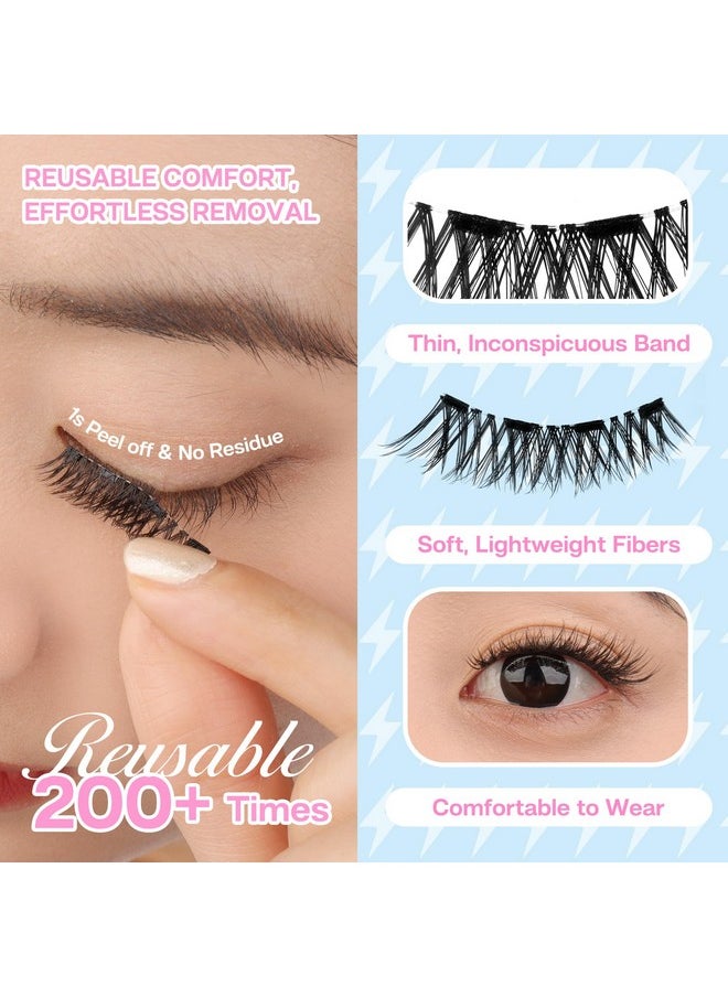 Magnetic Eyelashes Natural Look Magnetic Lashes With Applicator Reusable Magnetic Eyelashes Kit Without Eyeliner No Glue Needed Magnetic False Eyelashes For All Day Comfort (Yc02)