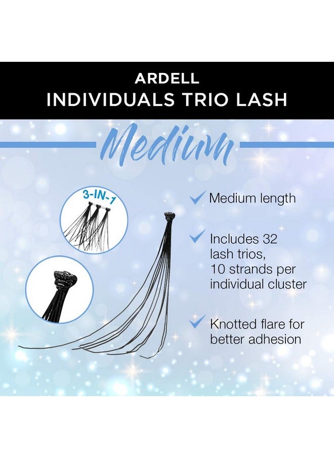 Ardell False Eyelashes Individual Trios Medium Black 4 Pack