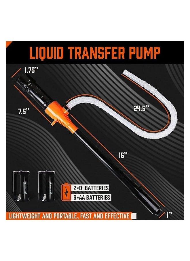 Portable Power Battery Pump 2.2GPM Water & Fuel Transfer Pump Battery Operated Liquid Transfer Pump for Gasoline Diesel Fuel