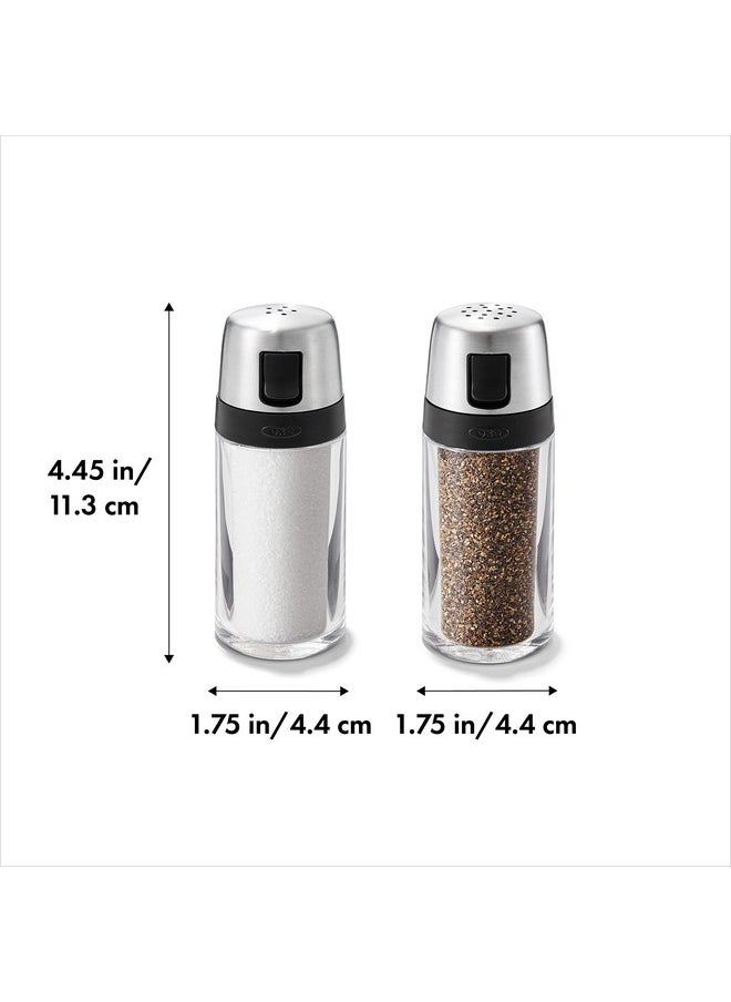 OXO Salt and Pepper Shaker Set, Clear, Stainless Steel