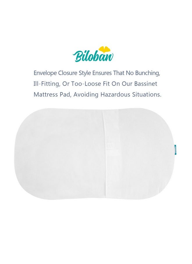 Bassinet Mattress Cover Compatible with Halo Bassinest Swivel Sleeper Bassinet Mattress Pad, 2 Pack, Microfiber, Waterproof and Soft, White