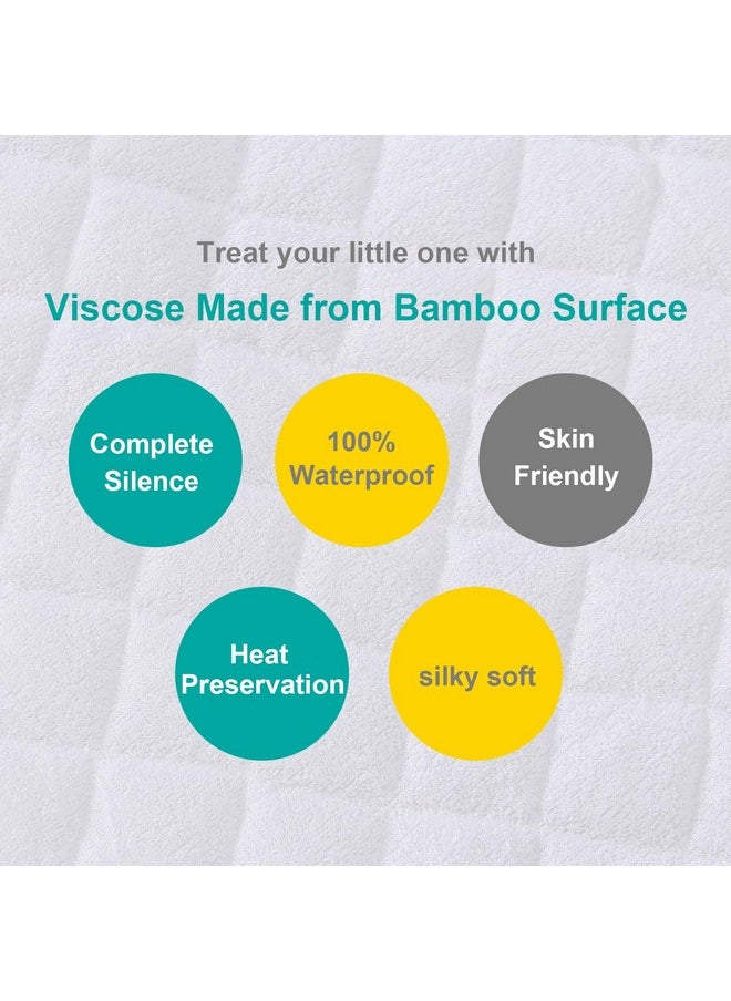 Waterproof Bassinet Mattress Pad Cover Fit for Fodoss, BIERUM, Bellababy and MiClassic Bassinet, 2 Pack, Ultra Soft Viscose Made from Bamboo Terry Surface, Breathable and Easy Care