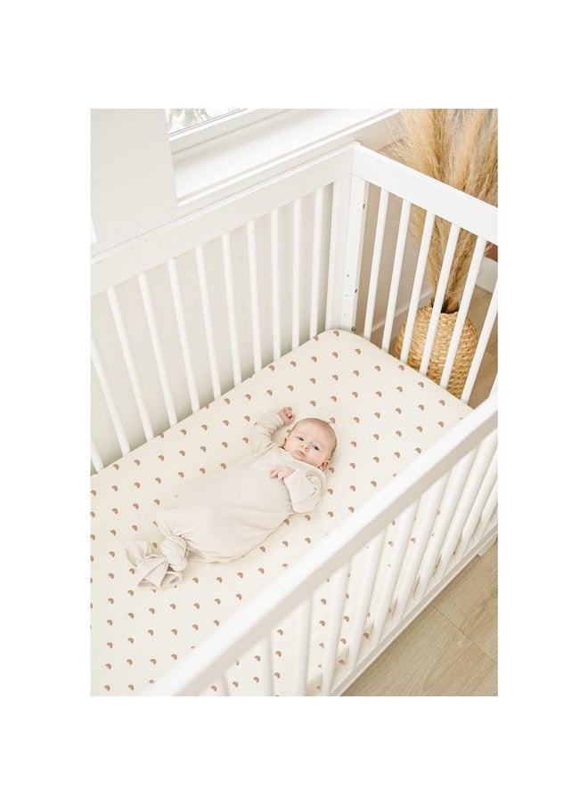 Konssy Muslin Fitted Crib Sheets 100% Cotton Baby Crib Sheets for Standard Crib Mattress (28 X 52 Inches), Soft and Breathable for Boy, Girl (Rainbow)