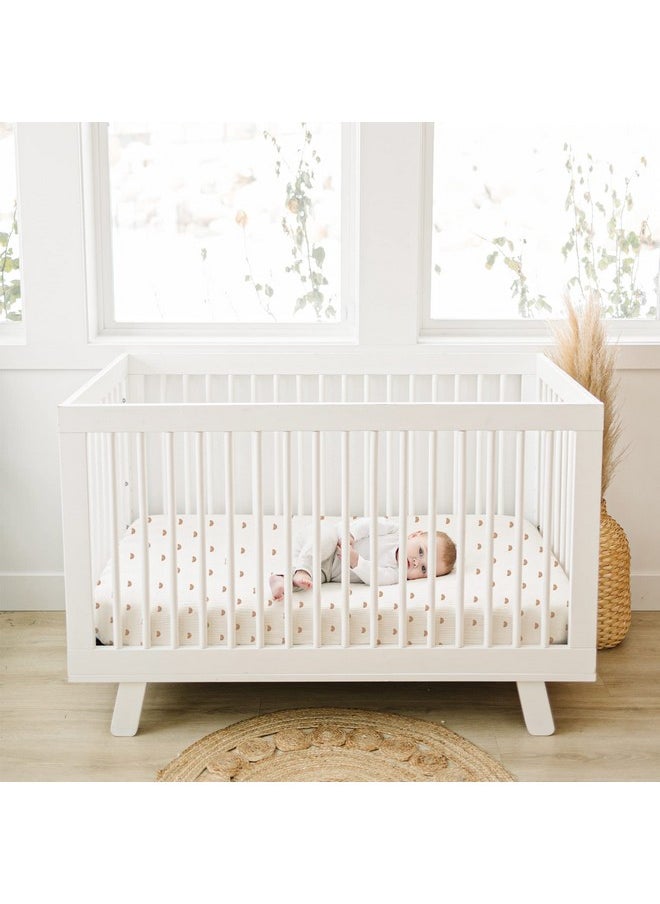 Konssy Muslin Fitted Crib Sheets 100% Cotton Baby Crib Sheets for Standard Crib Mattress (28 X 52 Inches), Soft and Breathable for Boy, Girl (Rainbow)