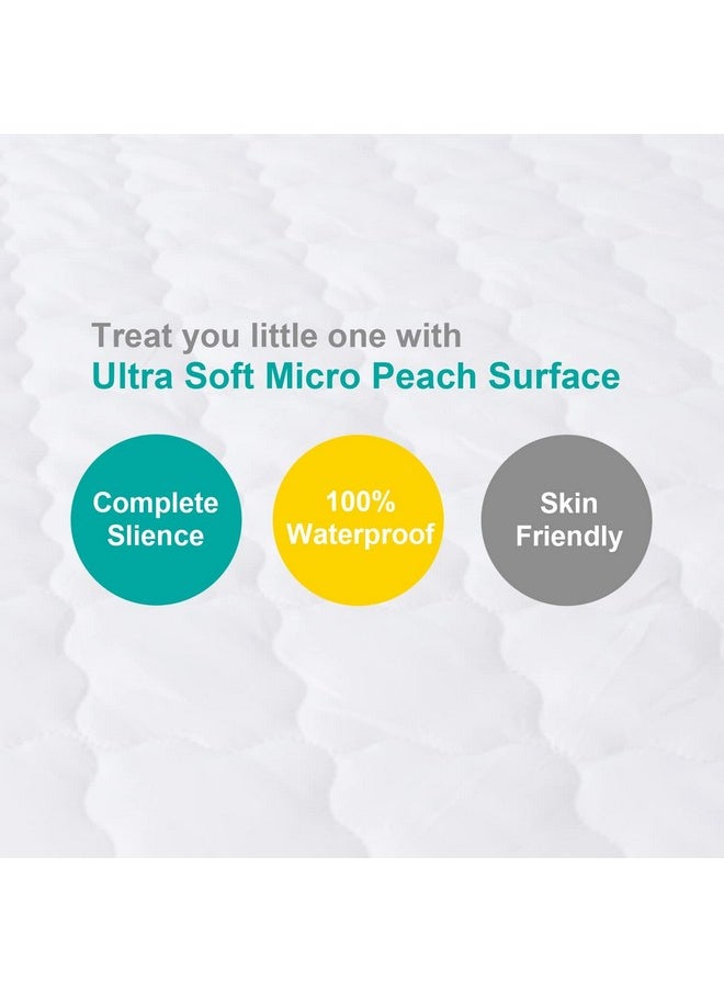 Bassinet Mattress Pad Cover Waterproof, Quilted Bassinet Mattress Protector Sheets Fits All Mainstream Bassinet - Rectangle, Oval, Hourglass, 2 Pack, Ultra Soft Breathable, Grey and White