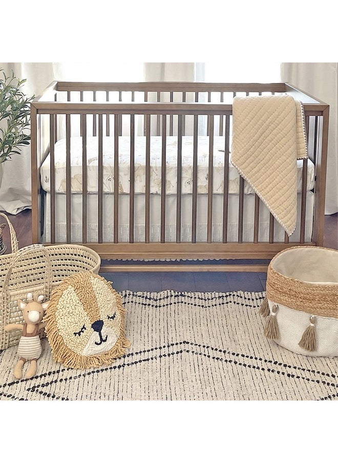 Crane Baby Crib Sheet, Safari Crib Sheets & Toddler Sheets, 100% Cotton Crib Sheets for Standard Crib Mattress, 28