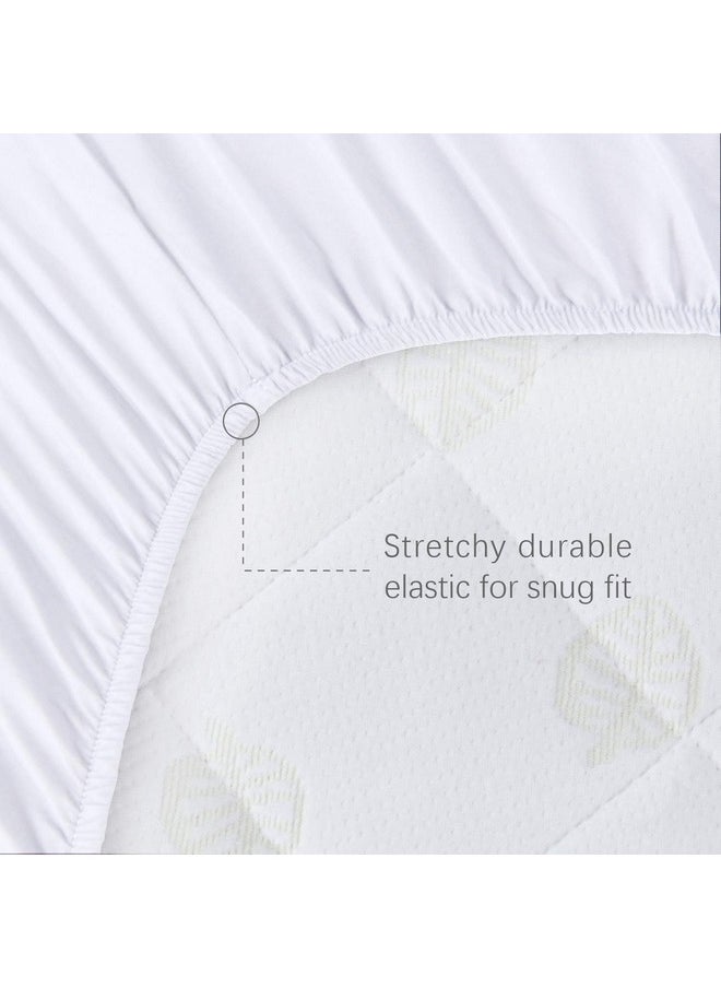 Waterproof Bassinet Mattress Pad Cover Fit for AirClub Bassinet Bedside Sleeper and Mika Micky Bedside Sleeper, 2 Pack, Ultra Soft Viscose Made from Bamboo Terry Surface, Breathable and Easy Care