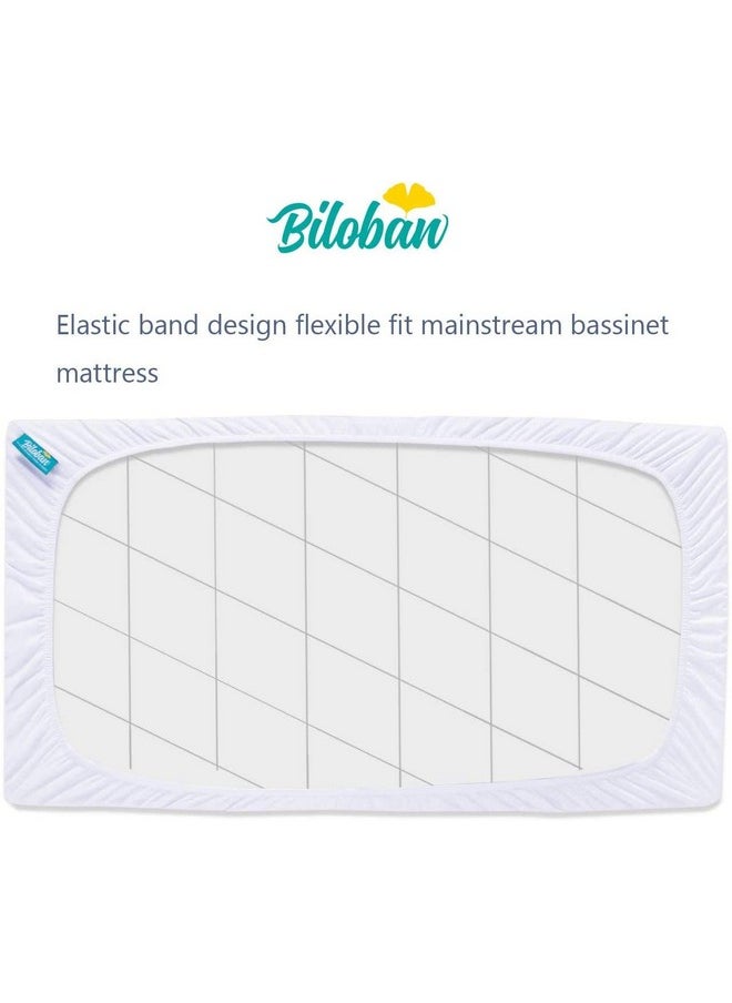 Waterproof Bassinet Mattress Pad Cover Fit for AirClub Bassinet Bedside Sleeper and Mika Micky Bedside Sleeper, 2 Pack, Ultra Soft Viscose Made from Bamboo Terry Surface, Breathable and Easy Care