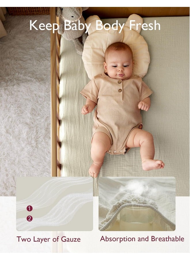 Momcozy Muslin Fitted Mini Crib Sheets, 38