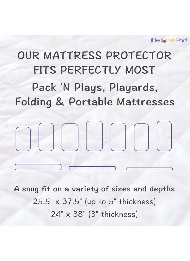 Pack N Play Mattress Protector Pad - Waterproof & Noiseless, Ultra-Soft Breathable Mattress Cover for Pack and Plays, Playards and Mini Cribs, Highly Absorbent Fitted and Dryer Safe