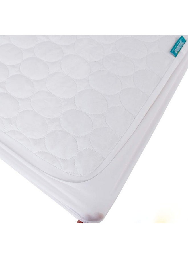 Crib Mattress Protector Sheets Waterproof 2 Pack, Quilted Crib Mattress Pad Cover Fitted Fits for Baby Toddler Bed Mattress, White, 52” x 28”