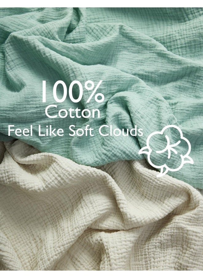 Momcozy Muslin Fitted Bassinet Sheet, 2 Pack Soft Breathable Natural Cotton 32