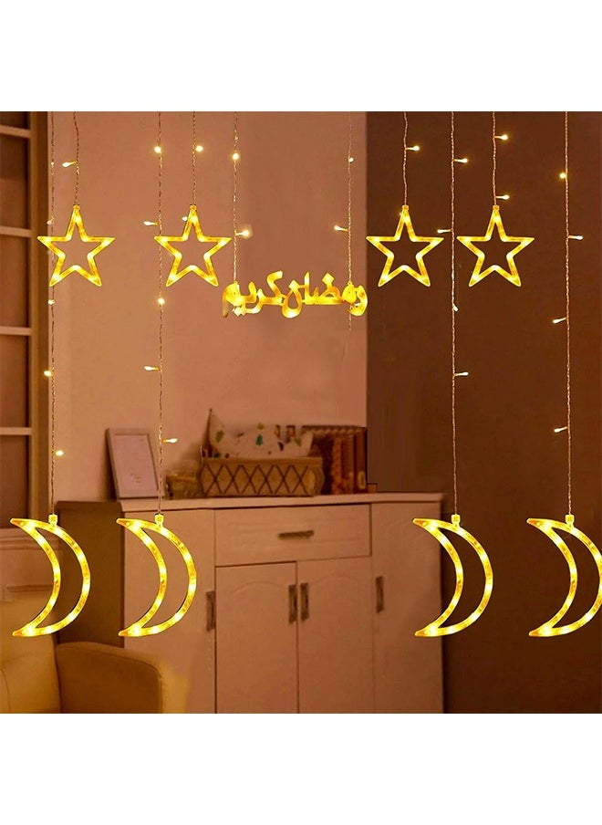 Ramadan Lights, Star Moon Lights, Outdoor Ramadan Decorations Lights, 8 Lighting Modes for Ramadan Party Eid Decoration Home