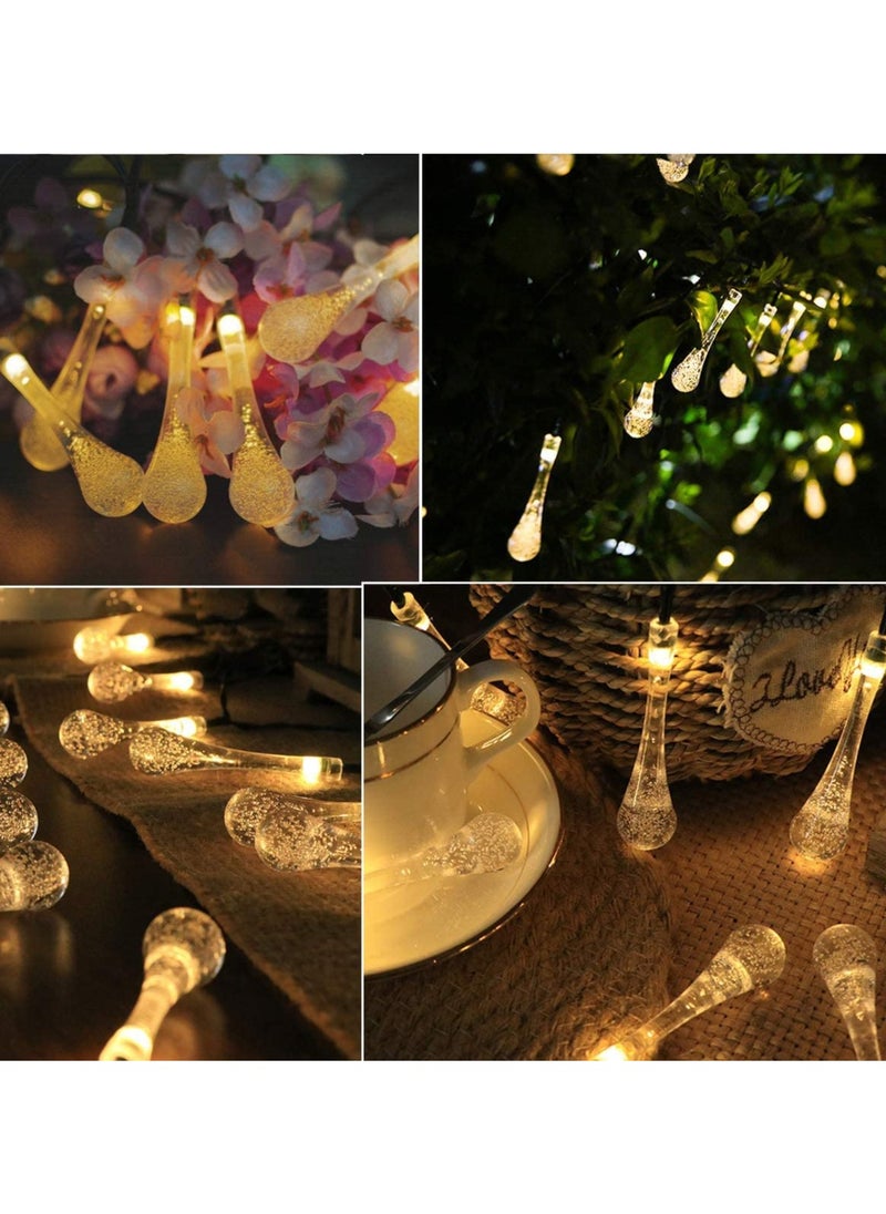 Water Drops Lights-10 Meter 100 LED Lights Battery Powered Indoor Lights, Outdoor Garden Party Fairy Tale Lights