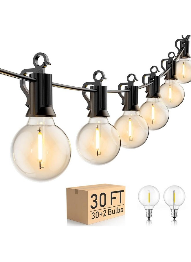 Brightown Outdoor String Lights - Globe Patio Lights 30 Ft with 30 G40 Shatterproof Bulbs, Waterproof Connectable Commercial Hanging Lights for Backyard, Bistro, Porch, Cafe, Deck