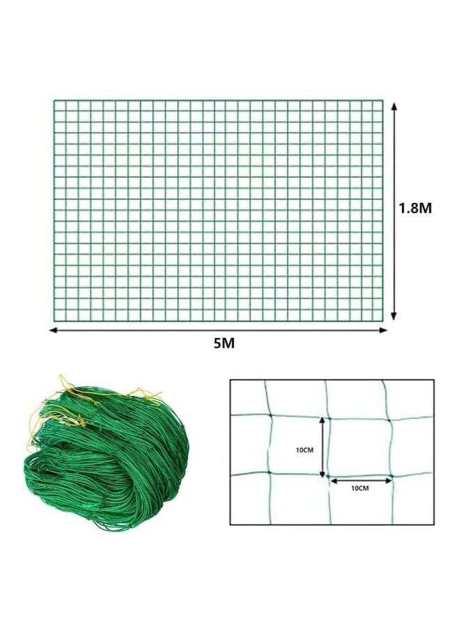 2Pcs Garden Netting Climbing Plant Supports Garden Trellis Netting Heavy Duty Mesh for Cucumber Tomato Vegetables Fruit Vine 1.8 x 10m