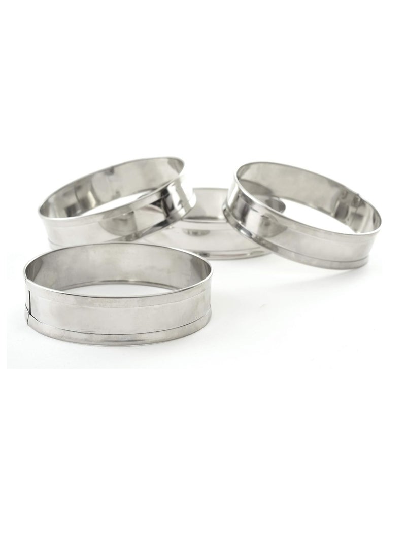 Norpro 3776 Stainless Steel English Muffin Rings, Set of 4, sylver