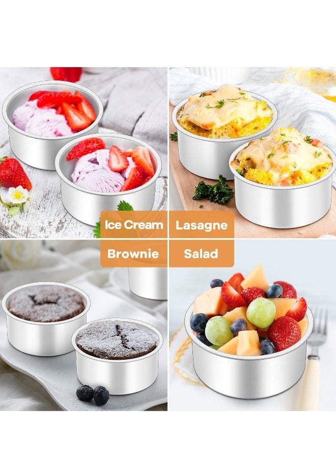 2 Pack 8 inch Non-Stick Deep Aluminum Round Cake Pan with Removable Bottom Round Cake Tin Set