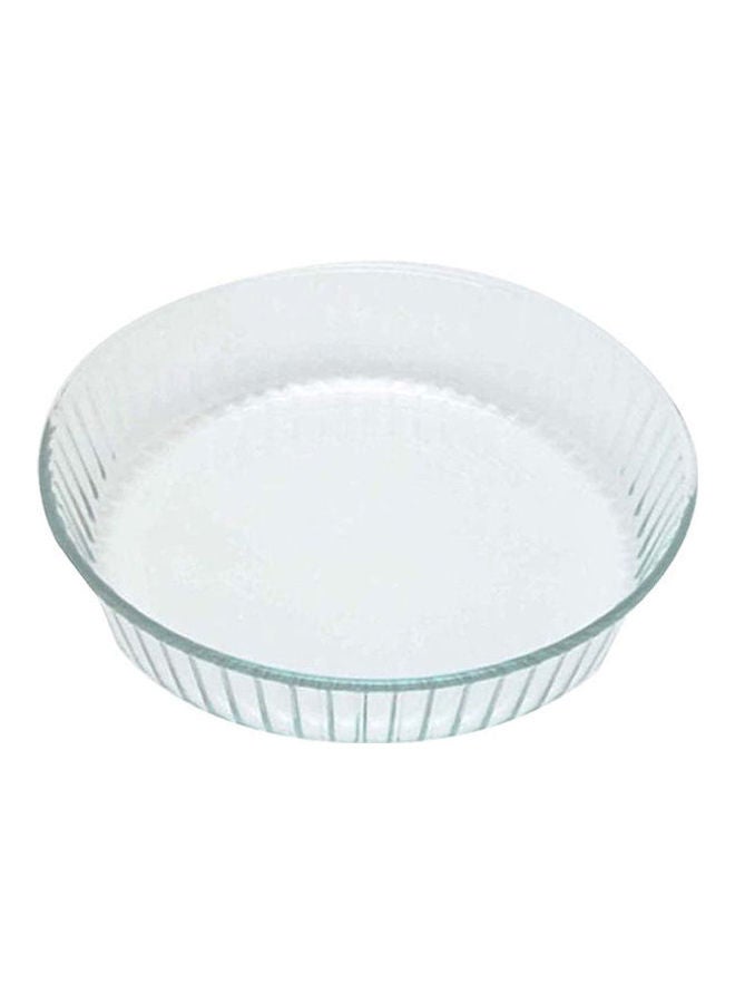 Heat Resistant Fluted Flan Baking Dish - 2.1 Liter Clear 2.1cm