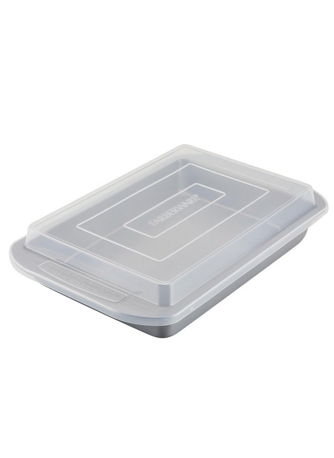 Farberware Nonstick Bakeware Baking Pan With Lid / Nonstick Cake Pan With Lid, Rectangle - 9 Inch x 13 Inch, Gray