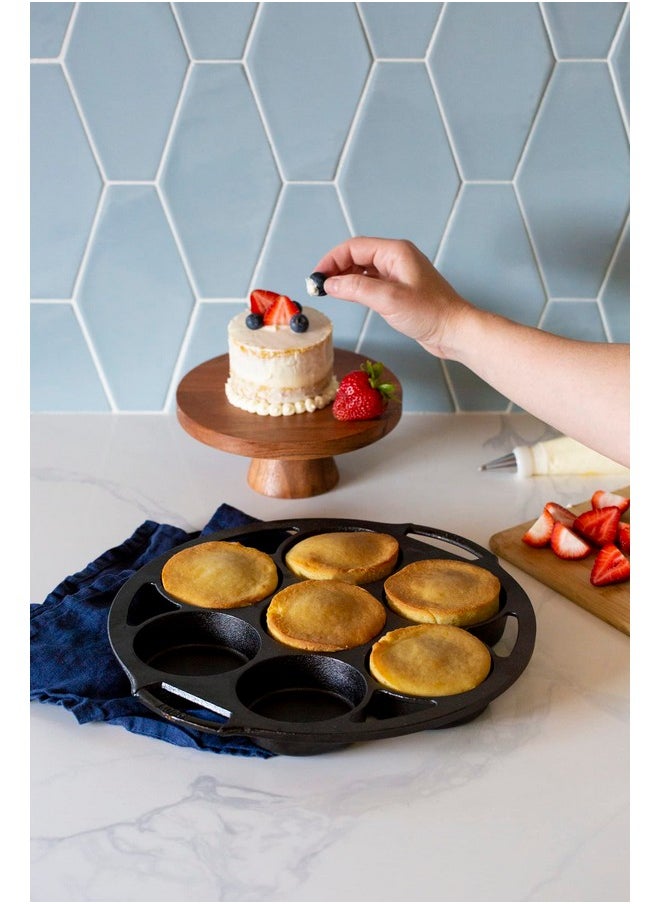 Lodge Seasoned Cast Iron Mini Cake Pan, 7 Impressions